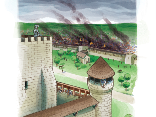 Illustration - Vue du Château lors de la Guerre de Cent ans 