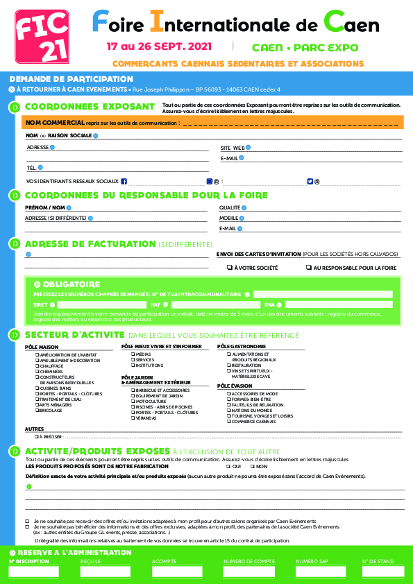 Foire internationale de Caen 2021 - Offre commerçants_pdf