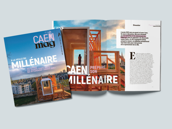 Présentation visuelle des pages 1, 10 et 11 du Caen mag 235