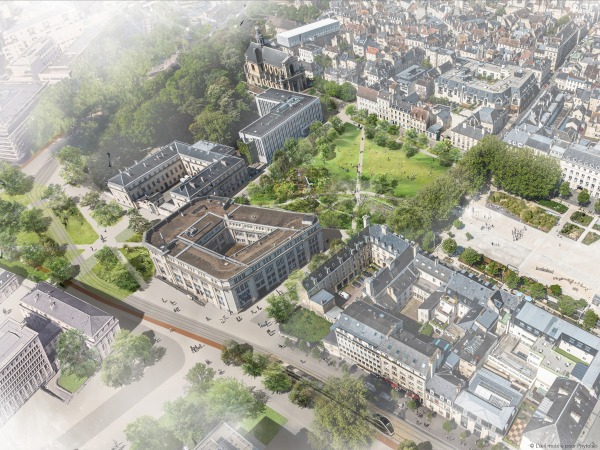 Vue aérienne du futur jardin République 