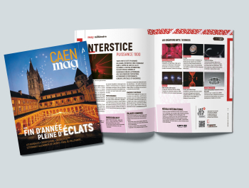 Couverture et vue d'une page intérieure du Caen Mag n°242