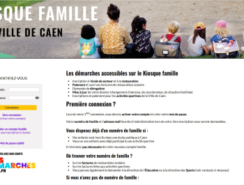 Vue de la page de connexion du Kiosque Famille