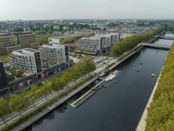 Vue du ciel - quartier de la gare et Orne 