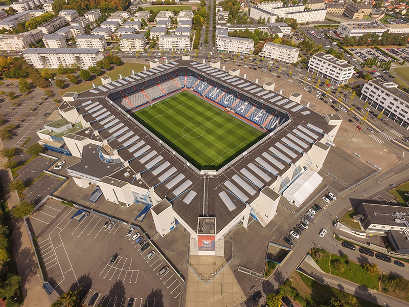 Vue aérienne du stade d'Ornano © A. Poirier / ARPANUM
