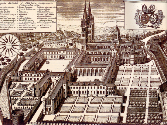 Plan de l'Abbaye dans le Monasticon Gallicanum, 1684