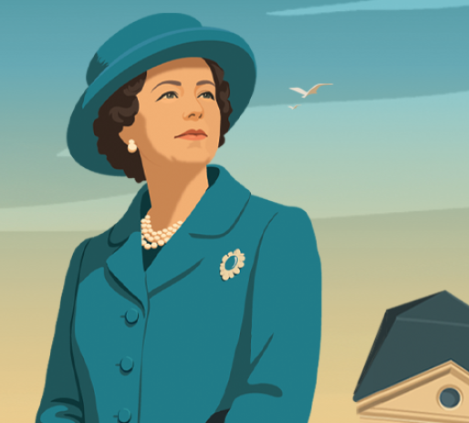 Illustration de l'exposition sur Elizabeth II à l'Abbaye-aux-Hommes (partie 2)